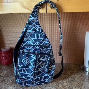 Blue Geometric Shoulder Sling Bag for Women